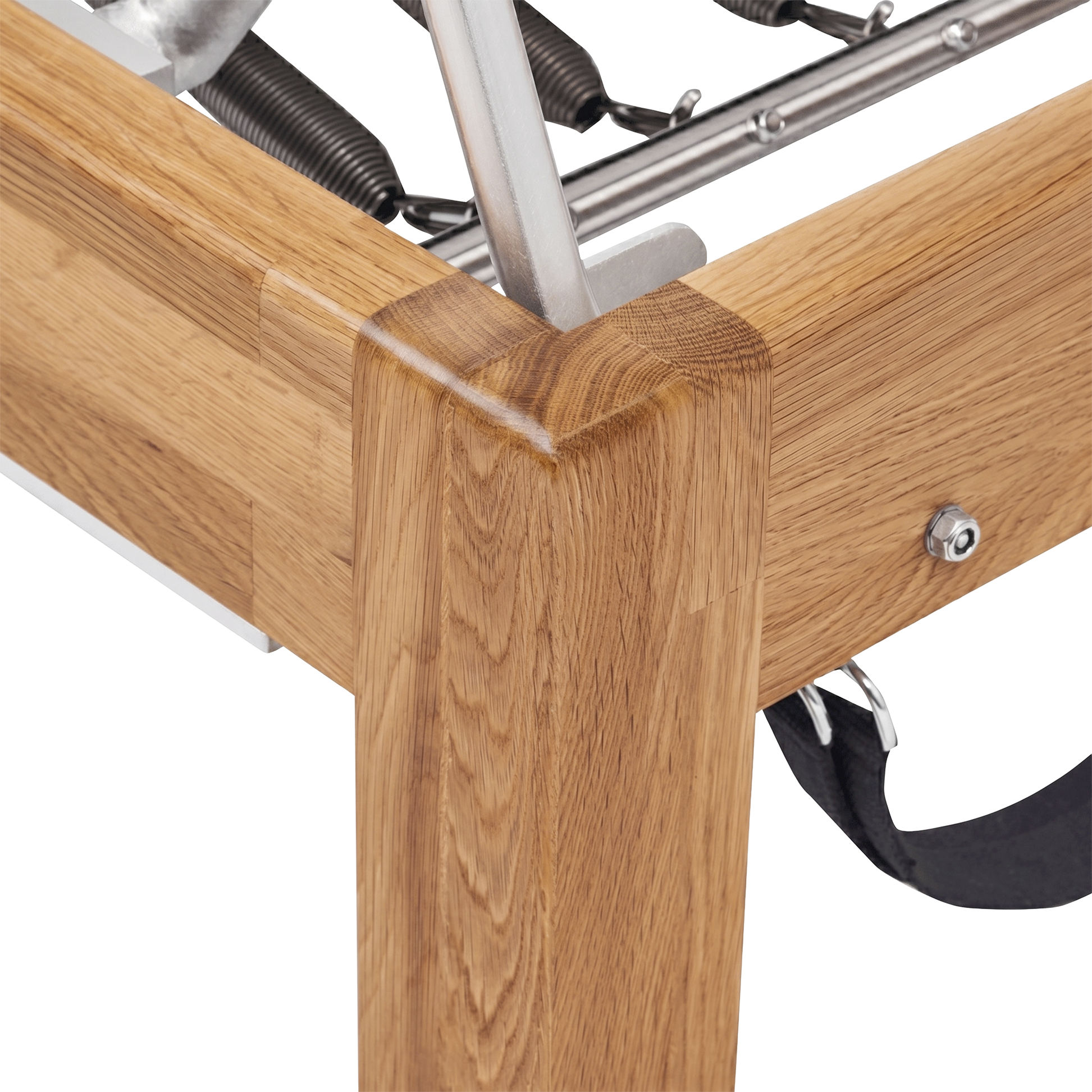 Pilates Reformer in solid oak wood - pilates studio and home studio equipment by Consta Pilates Equipment.