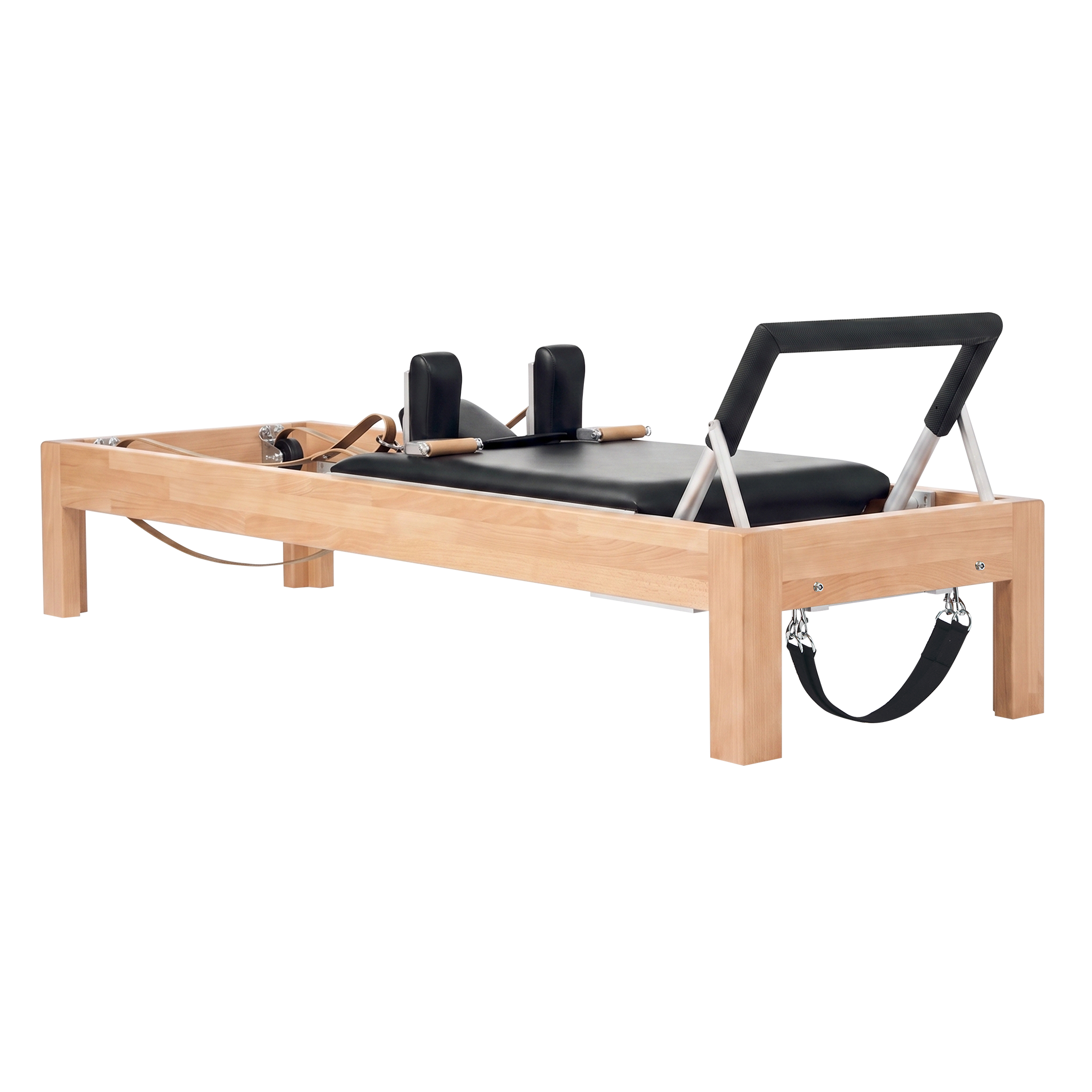 Pilates Reformer in solid beech wood - pilates studio and home studio equipment by Consta Pilates Equipment.