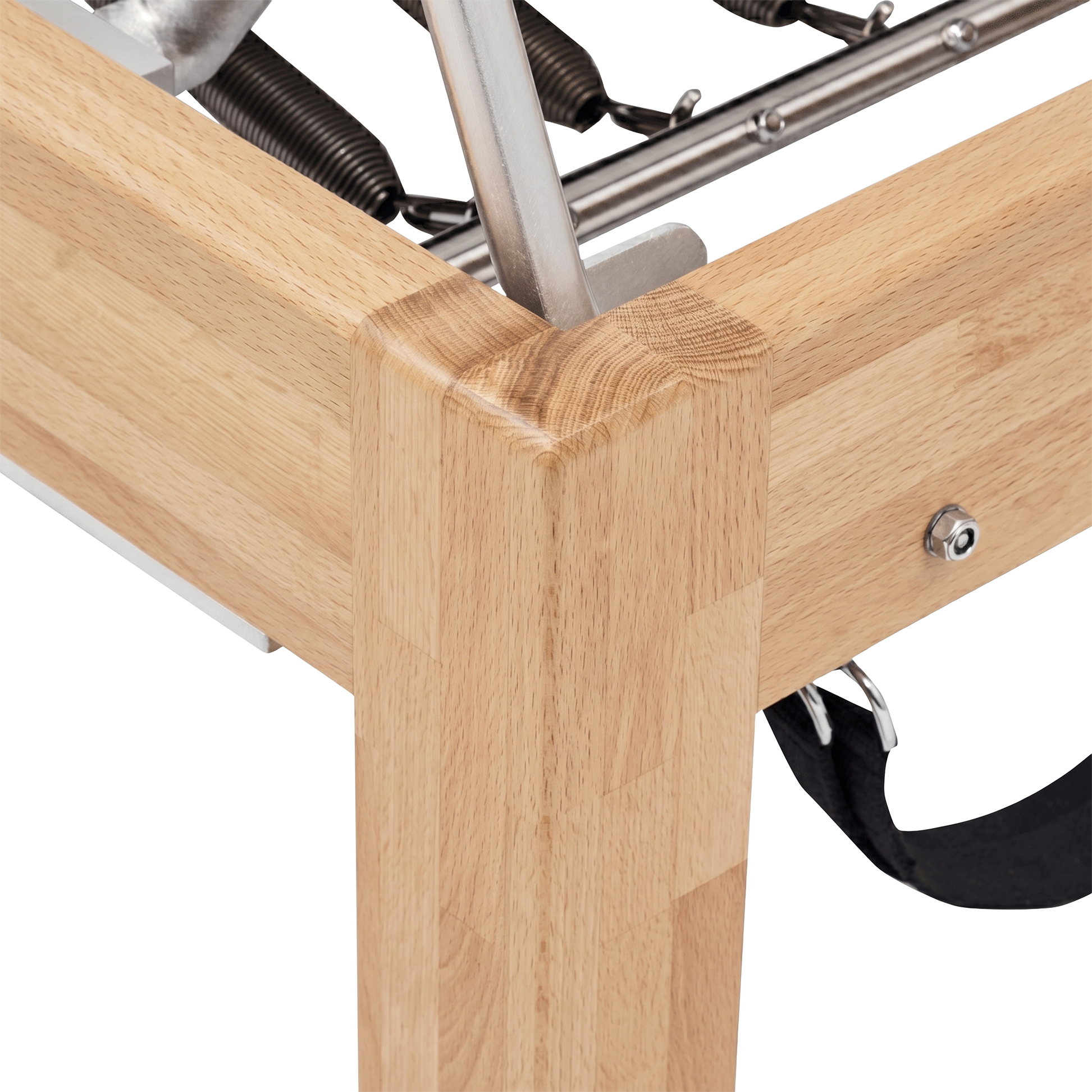 Pilates Reformer in solid beech wood - pilates studio and home studio equipment by Consta Pilates Equipment.