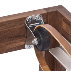 Solid Walnut Reformer, premium boutique pilates studio equipment by Consta Pilates Equipment.