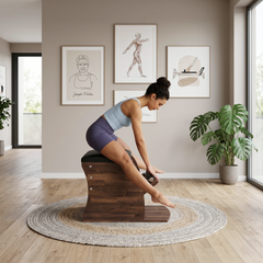 Solid Walnut Wunda Chair, premium boutique pilates studio equipment by Consta Pilates Equipment.