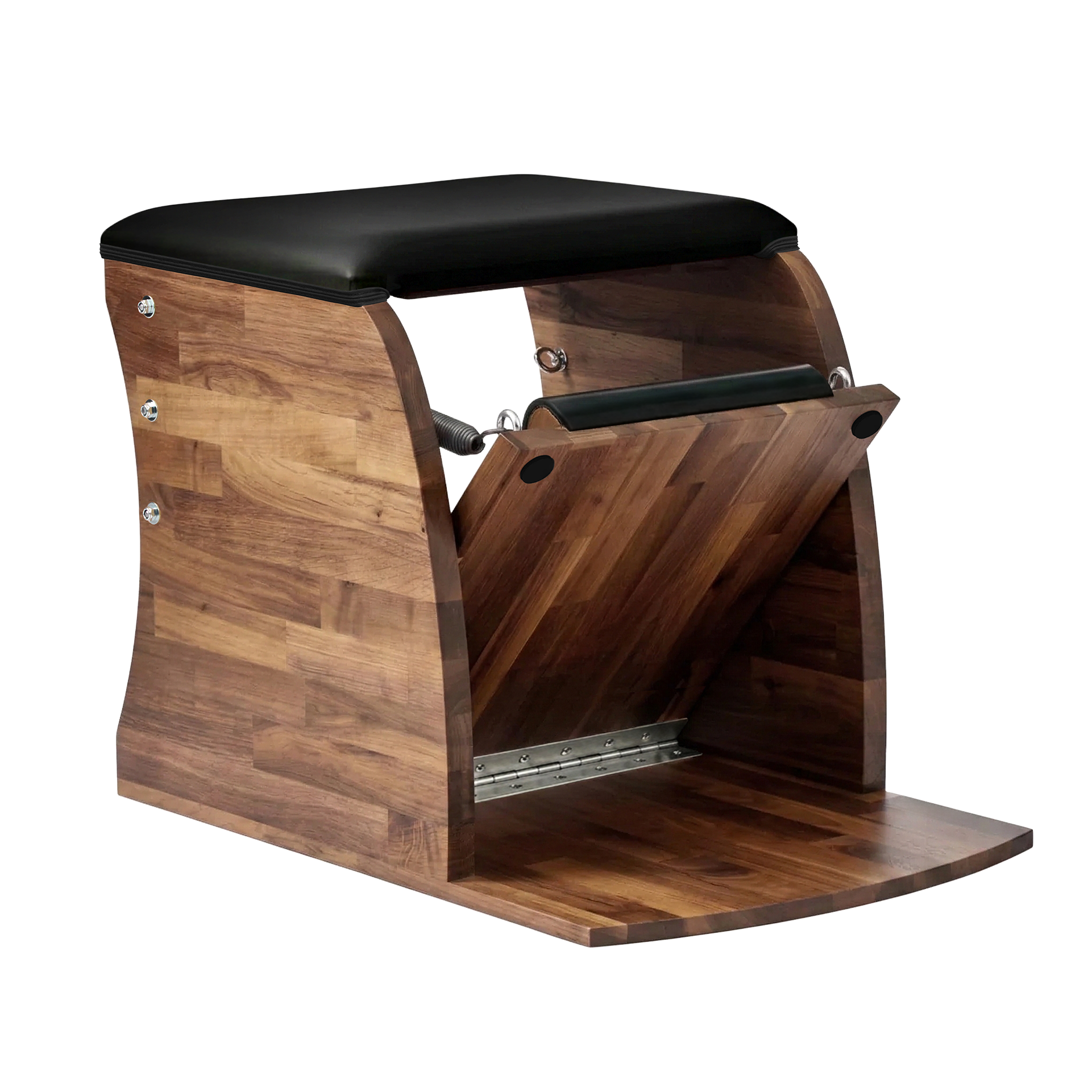 Solid Walnut Wunda Chair, premium boutique pilates studio equipment by Consta Pilates Equipment.